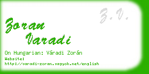 zoran varadi business card